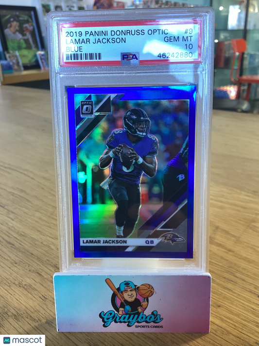 2019 Panini Donruss Optic Lamar Jackson #9 Blue PSA 10
