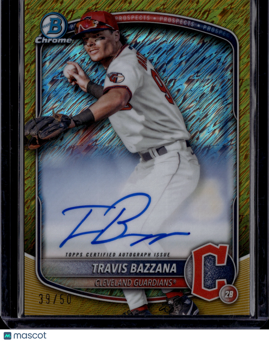 2025 Bowman Chrome Travis Bazzana #CPA-TB Gold Shimmer Refractor Auto 39/50