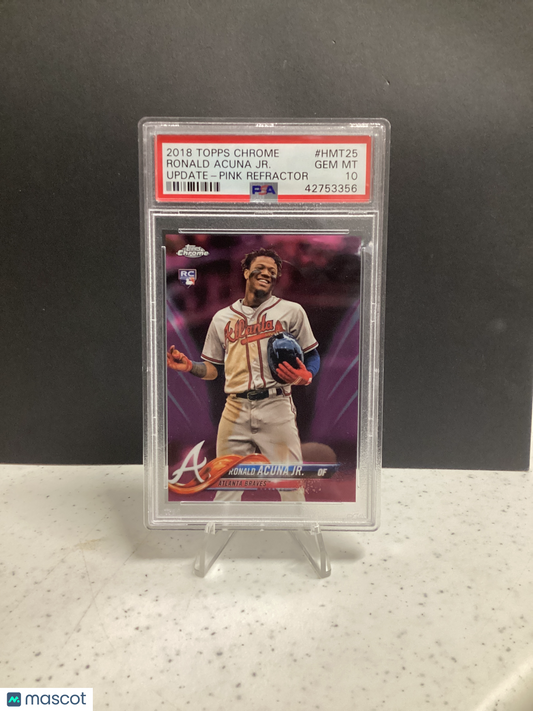 2018 Topps Chrome Update Ronald Acuna JR. #HMT25 Pink Refractor PSA 10