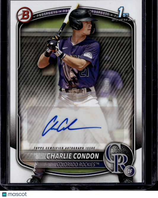 2025 Bowman Prospects 1st Charlie Condon #BPA-CC Autograph 1st Bowman