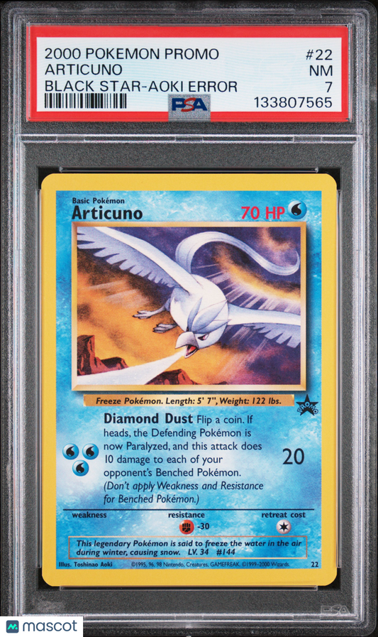 2000 Pokemon Promo Black Star Articuno Black Star-Aoki Error PSA 7 #22