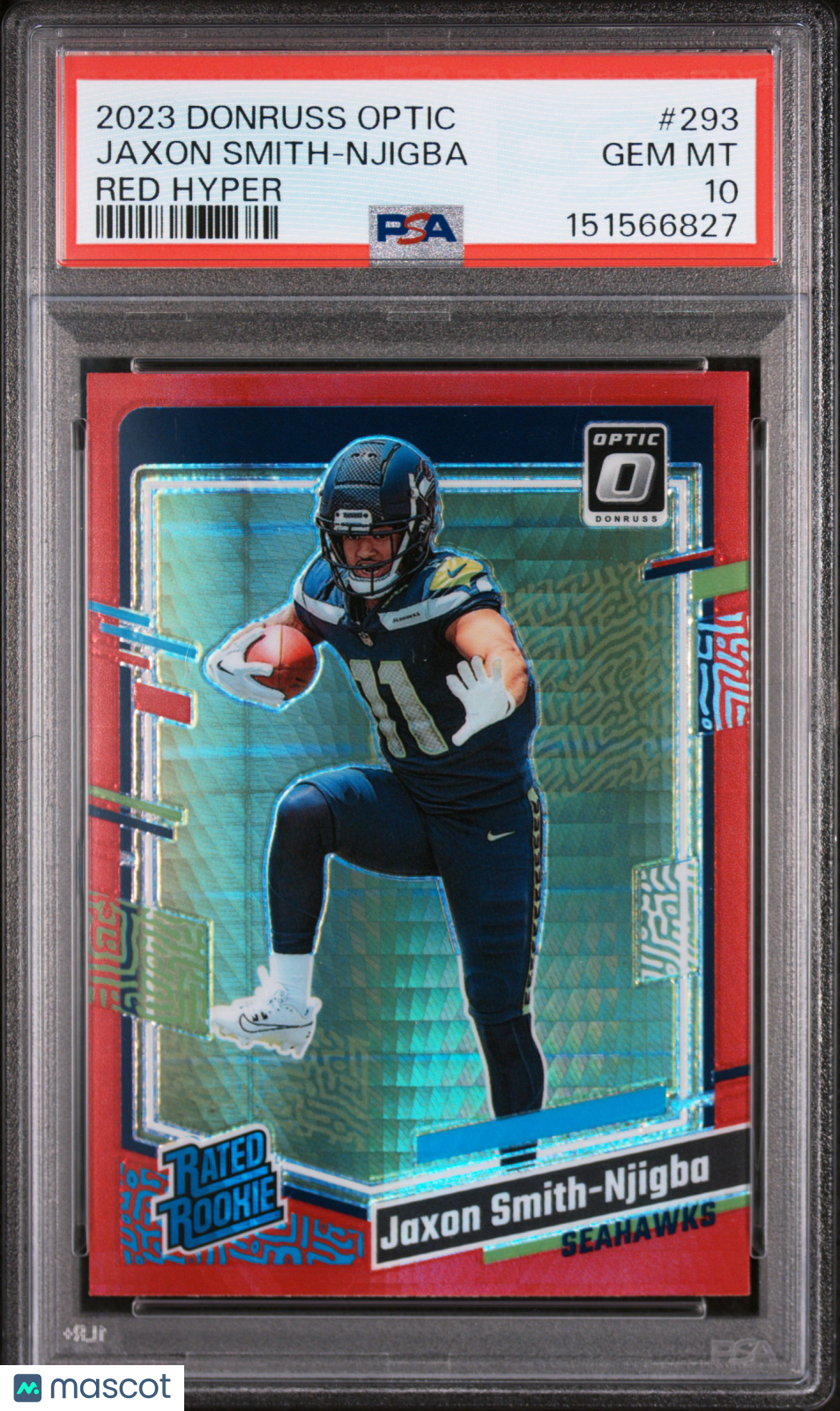 2023 Panini Donruss Optic Jaxon Smith-Njigba #293 Red Hyper PSA 10