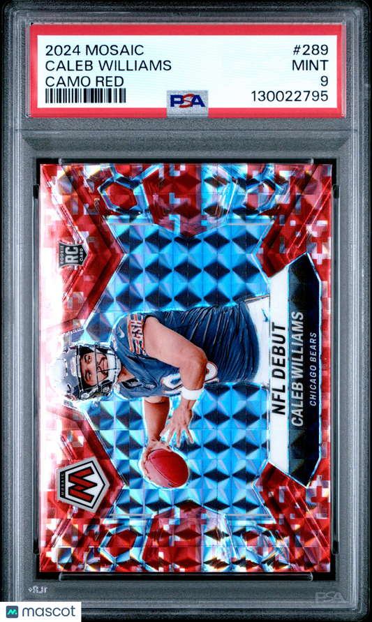 2024 Panini Mosaic Caleb Williams #289 Camo Red PSA 9