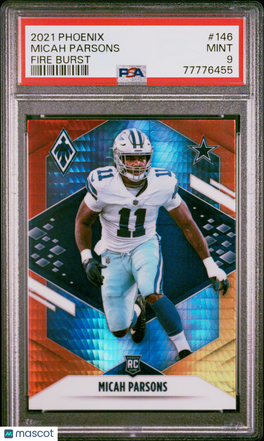 2021 Panini Phoenix Micah Parsons #146 Fire Burst PSA 9