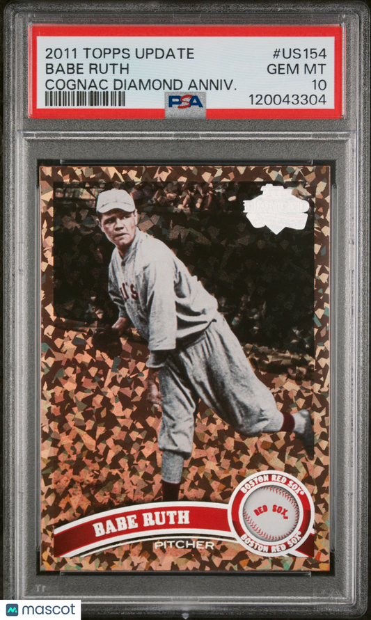 2011 Topps Update Babe Ruth #US154 Cognac Diamond Anniv. PSA 10