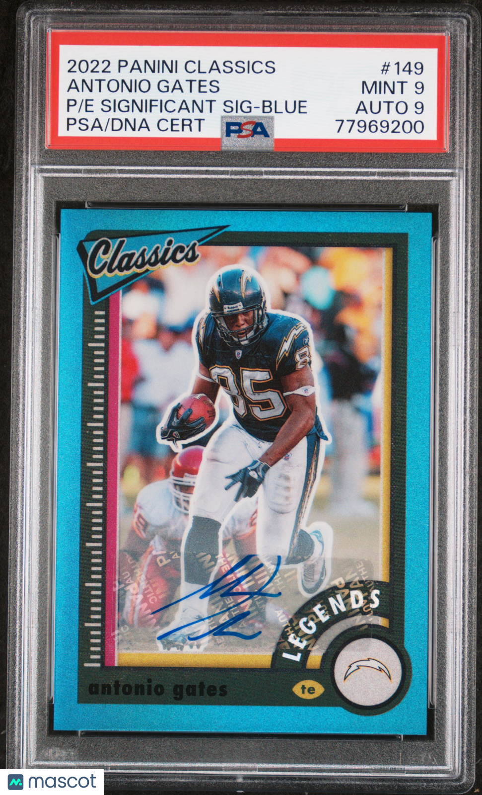 2022 Panini Classics Antonio Gates #149 E Significant SIG Blue PSA 9
