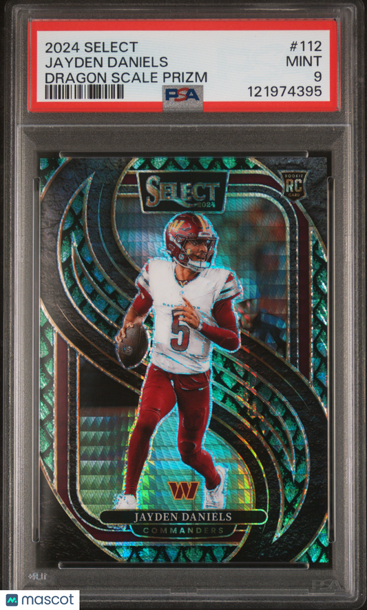 2024 Panini Select Jayden Daniels #112 Dragon Scale /81 Prizm PSA 9