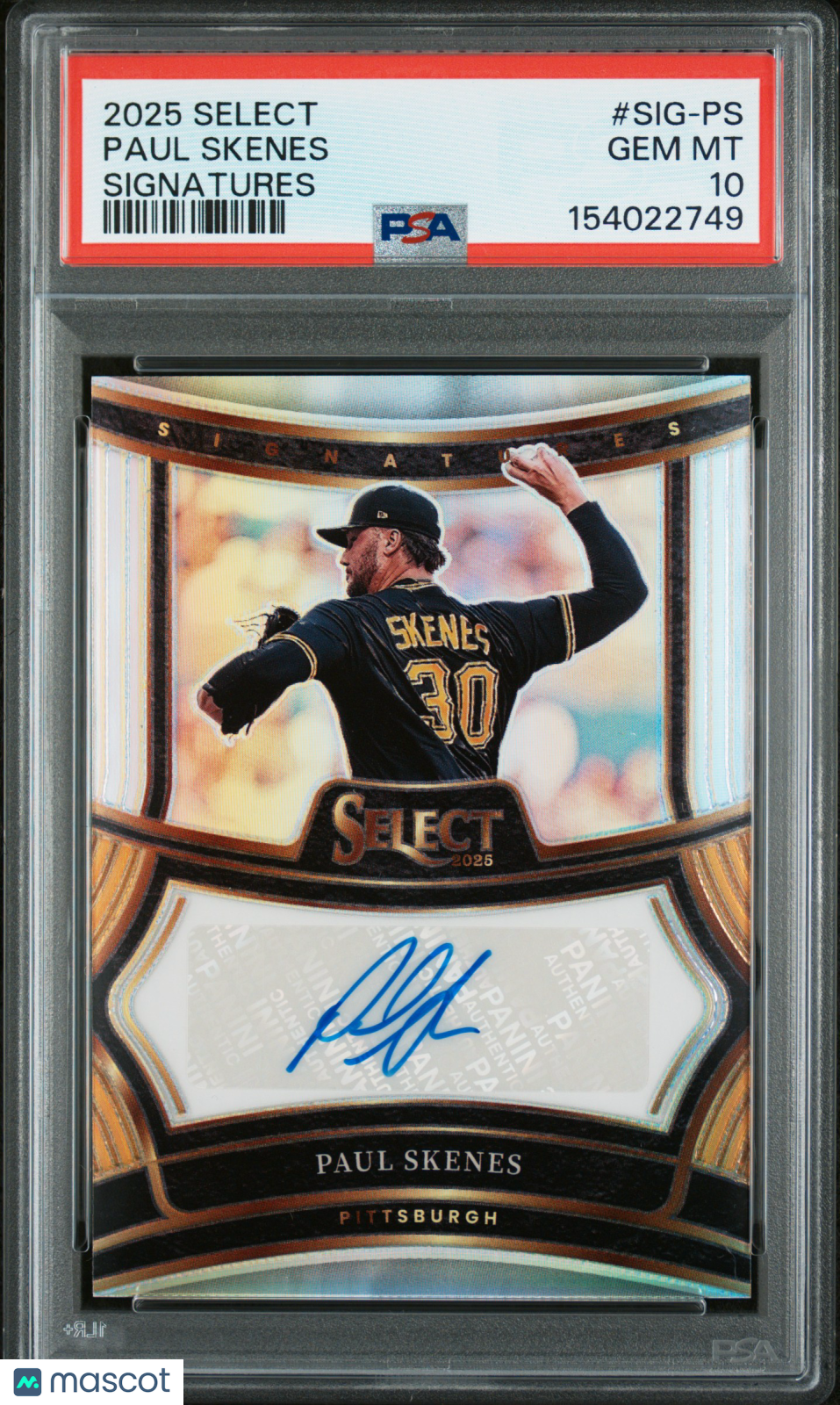 2025 Panini Select Signatures Paul Skenes #SIG-PS PSA 10