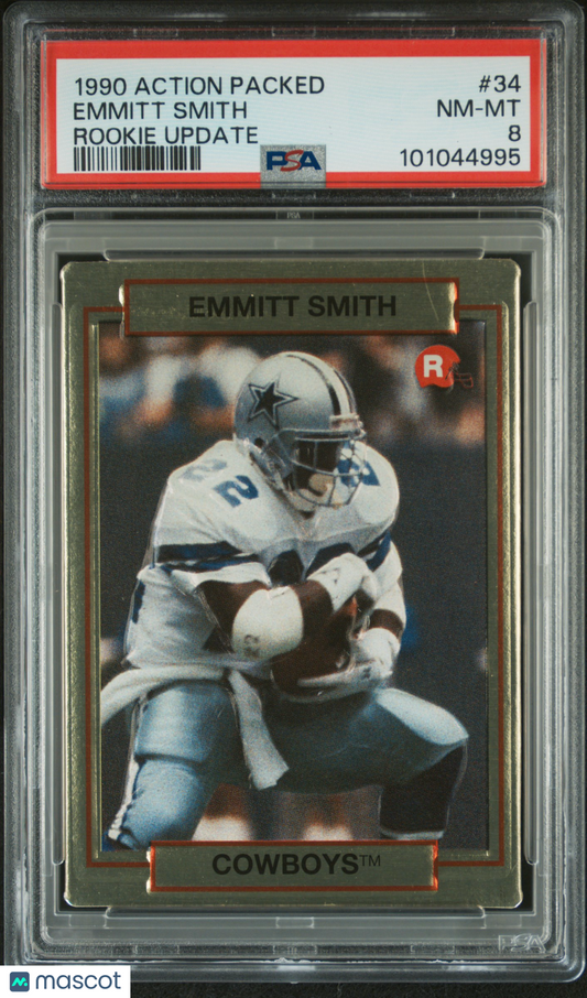 1990 Action Packed Rookie Update Emmitt Smith #34 PSA 8
