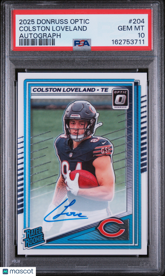 2025 Panini Donruss Optic Colston Loveland #204 Autograph PSA 10
