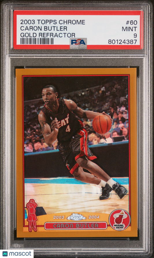 2003 Topps Chrome Caron Butler #60 Gold Refractor PSA 9