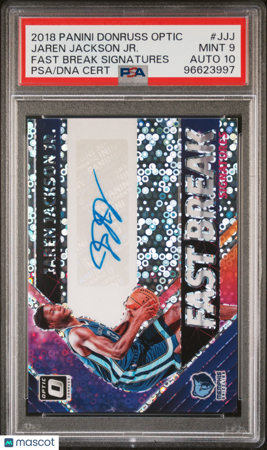 2018 Panini Donruss Optic Fast Break Signatures Jaren Jackson JR. #JJJ PSA 9