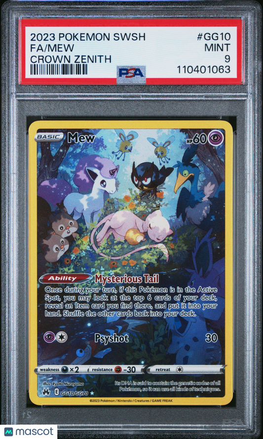 2023 Pokemon Sword And Shield Crown Zenith Mew #GG10 Fa Crown Zenith PSA 9