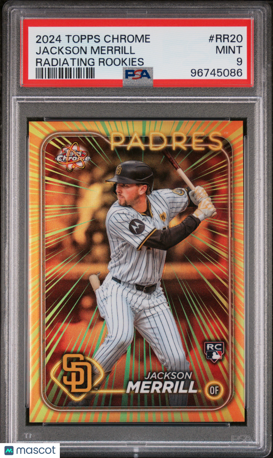 2024 Topps Chrome Radiating Rookies Jackson Merrill #RR20 PSA 9