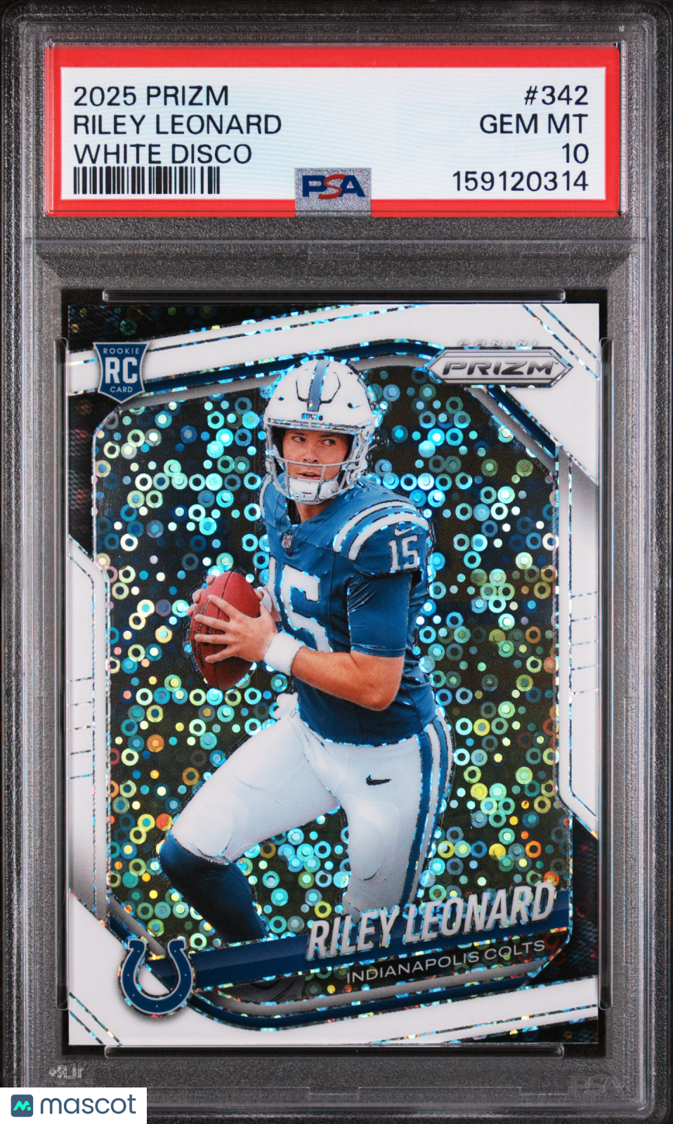 2025 Panini Prizm Riley Leonard #342 White Disco PSA 10