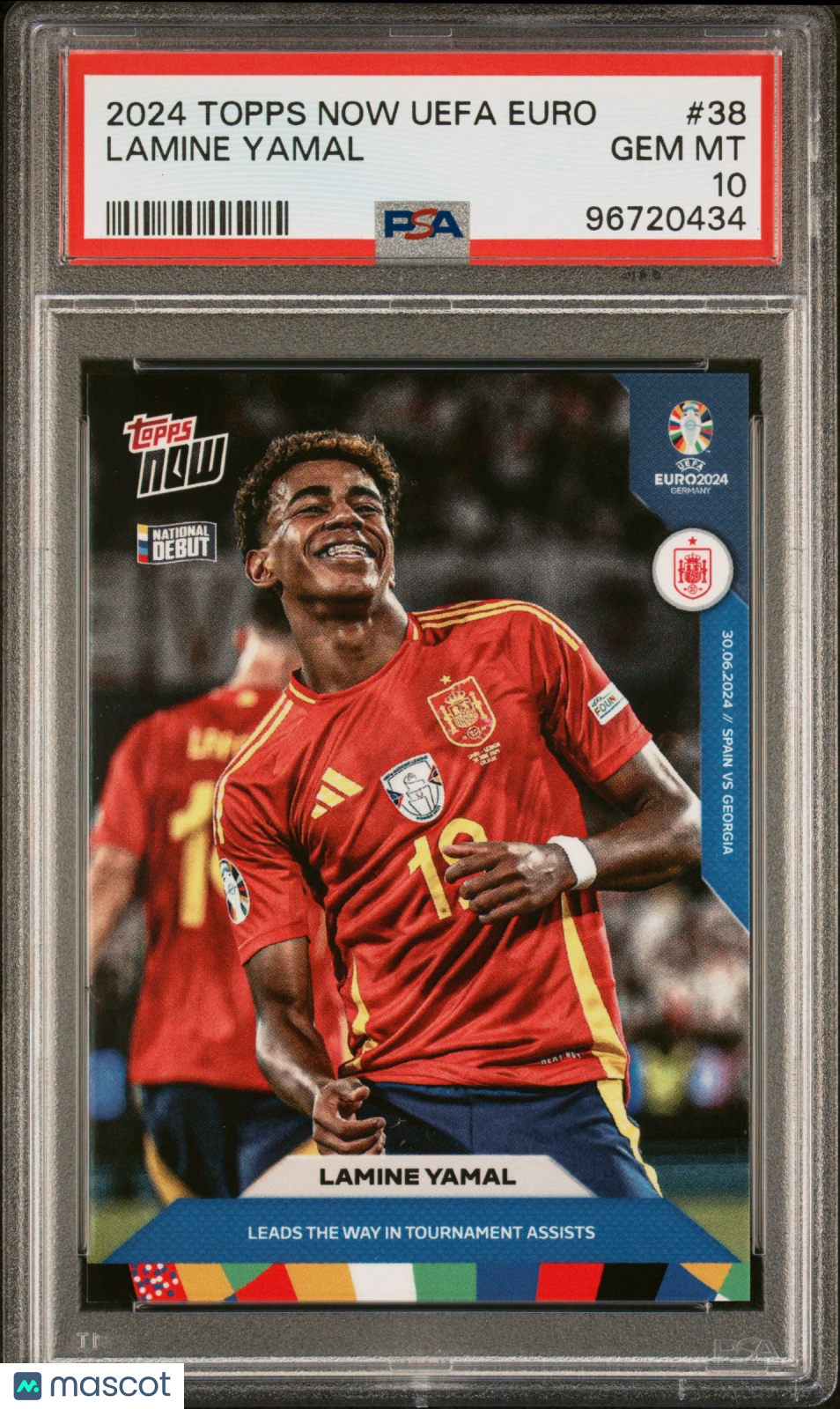 2024 Topps Now UEFA Euro Lamine Yamal #38 PSA 10