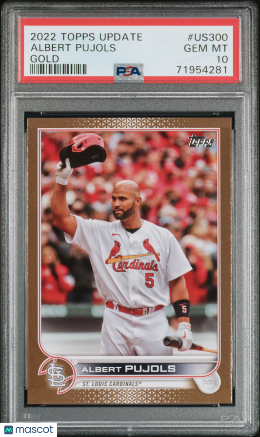 2022 Topps Update Albert Pujols #US300 Gold PSA 10