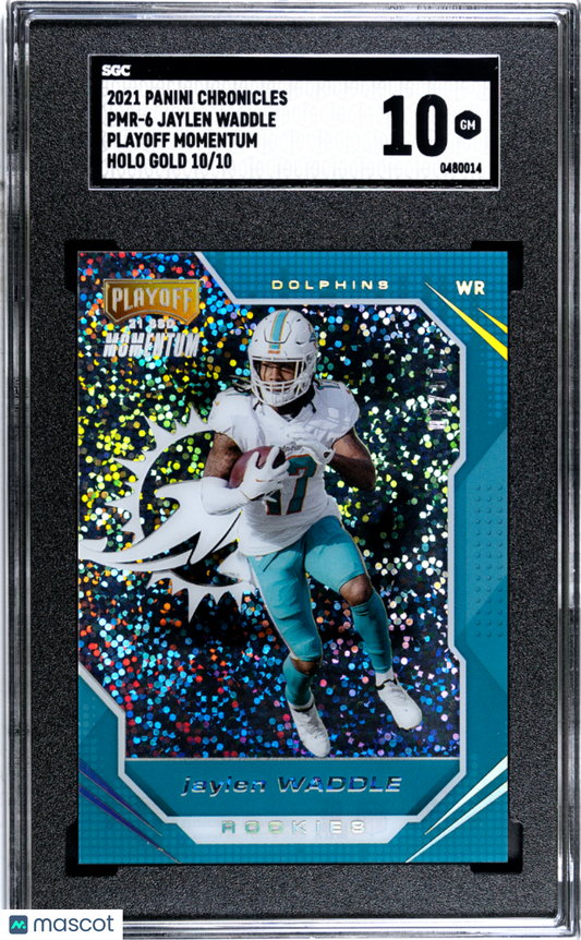 2021 Panini Chronicles Jaylen Waddle #PMR-6 Playoff Momentum Holo Gold 10 SGC 10
