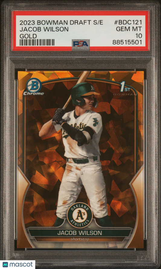 2023 Bowman Draft Sapphire Edition Jacob Wilson #BDC121 Gold PSA 10