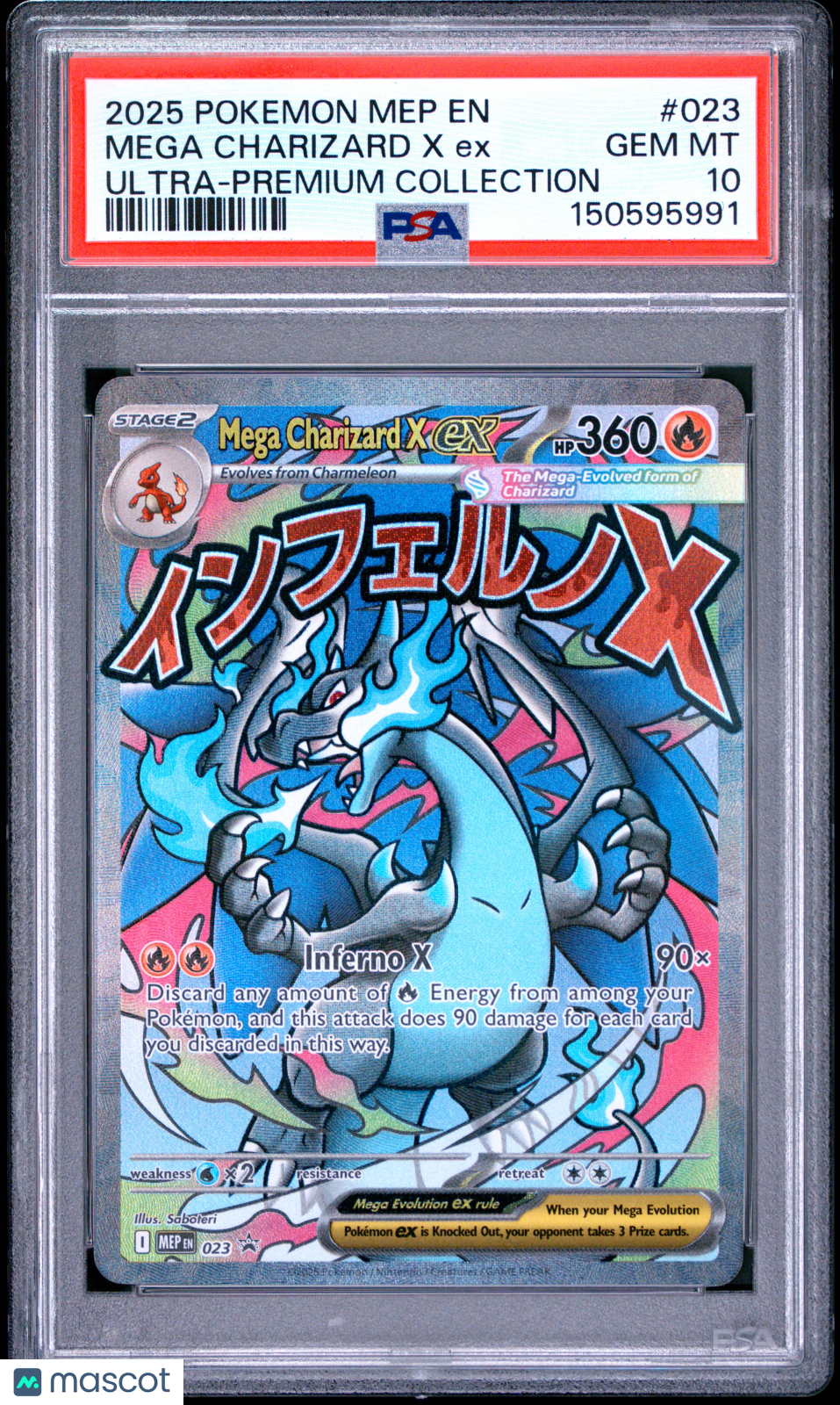 2025 Pokemon Black Star Promo Mega Charizard X EX UPC PSA 10 #023