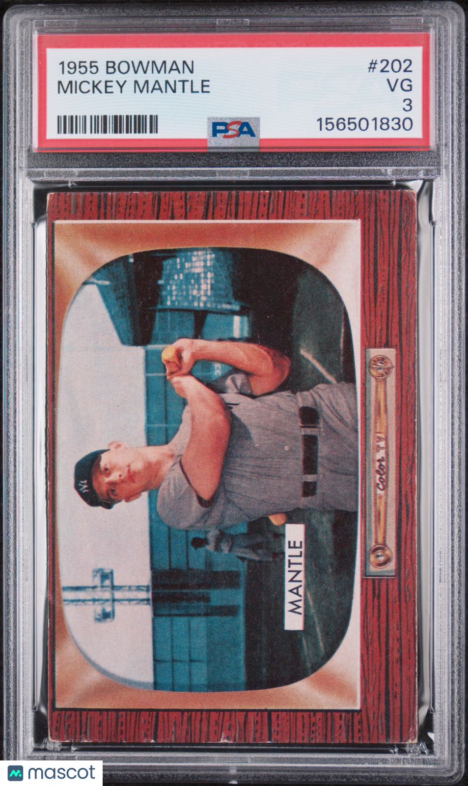 1955 Bowman Mickey Mantle #202 PSA 3