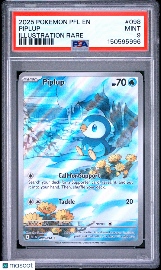 2025 Pokemon PFL EN-Phantasmal Flames Piplup Illustration Rare PSA 9 #098
