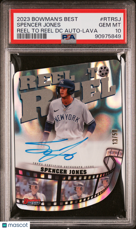 2023 Bowman's Best Reel To Reel Die-Cuts Autographs Spencer Jones /50 PSA 10