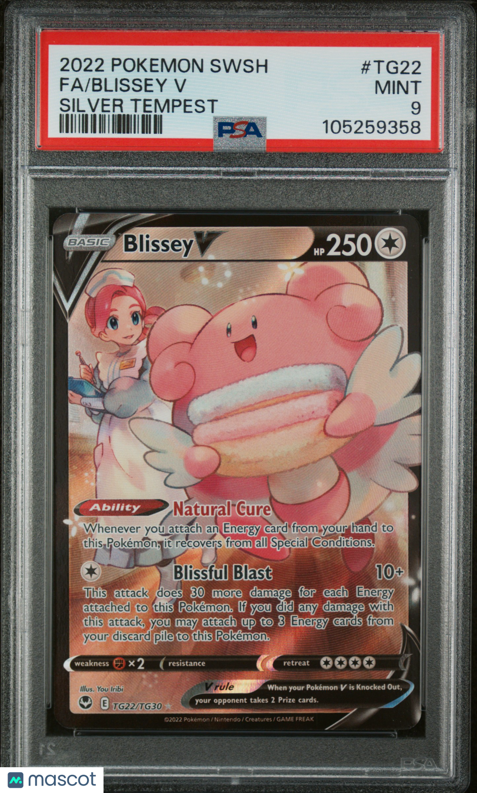 2022 Pokemon Sword & Shield Silver Tempest Blissey V Fa Silver Tempest PSA 9