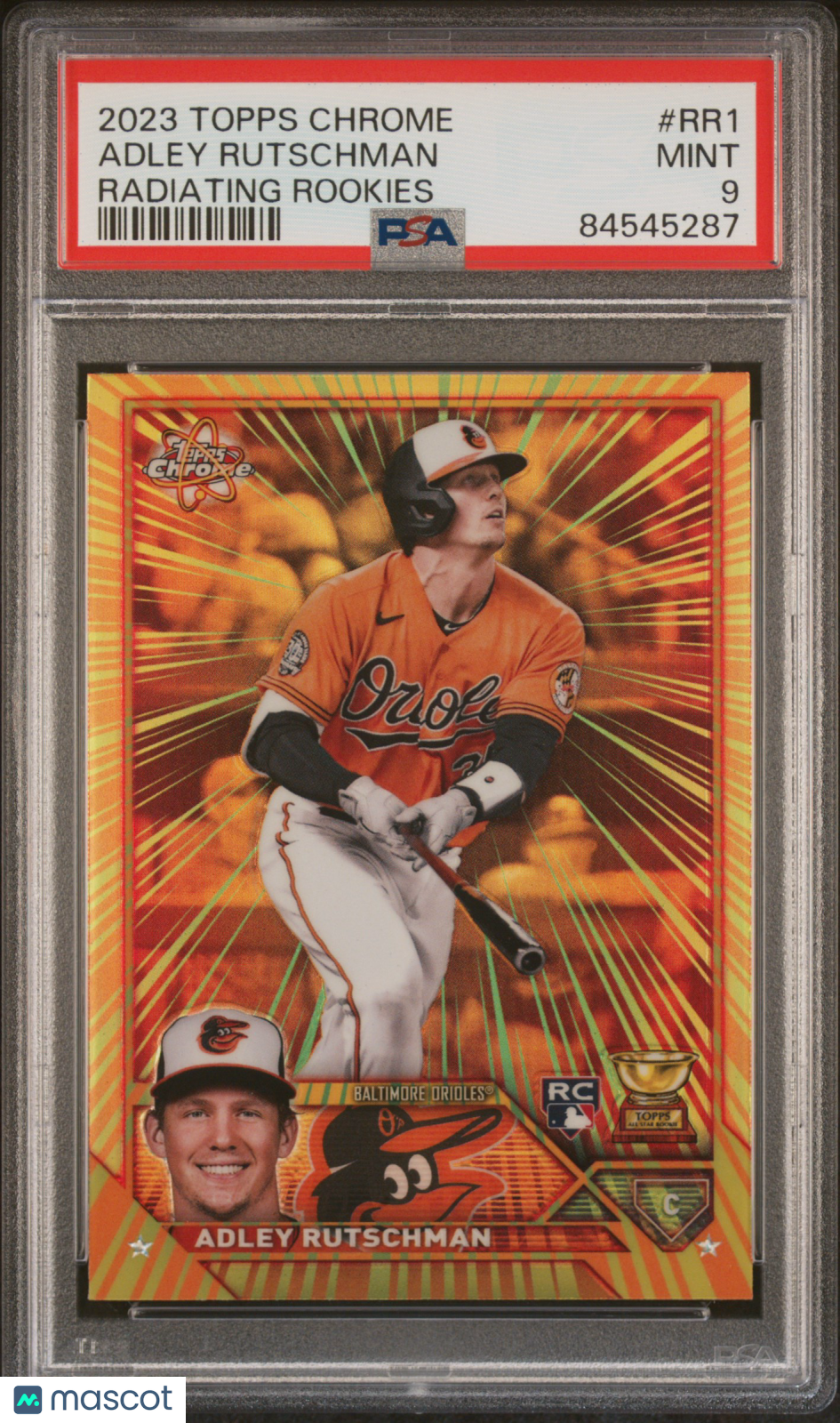 2023 Topps Chrome Radiating Rookies Adley Rutschman #RR1 PSA 9