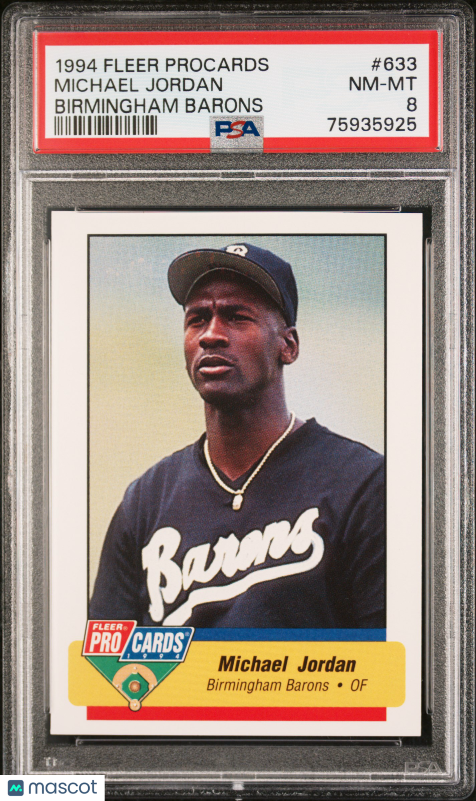 1994 Fleer Procards Michael Jordan #633 Birmingham Barons PSA 8