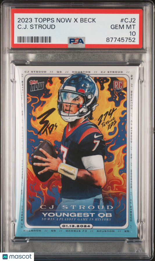 2023 Topps Now X Tyson Beck X C.J. Stroud C. J. Stroud #CJ2 PSA 10