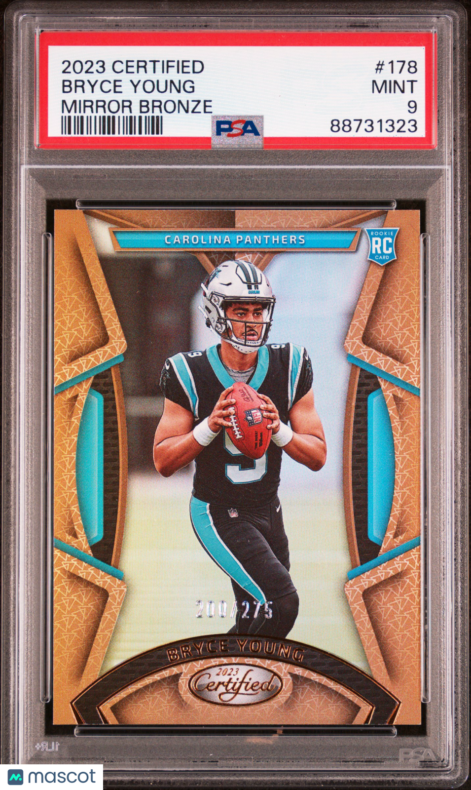 2023 Panini Certified Bryce Young #178 Mirror Bronze 200/275 PSA 9