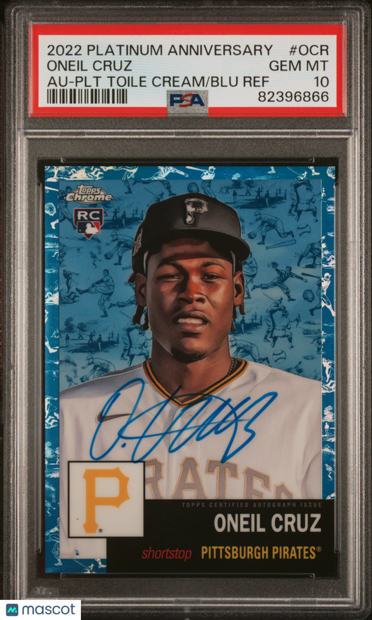 2022 Topps Chrome Platinum Anniversary Autograph Oneil Cruz #OCR /99 PSA 10