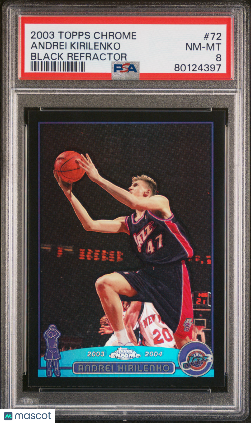 2003 Topps Chrome Andrei Kirilenko #72 Black Refractor PSA 8