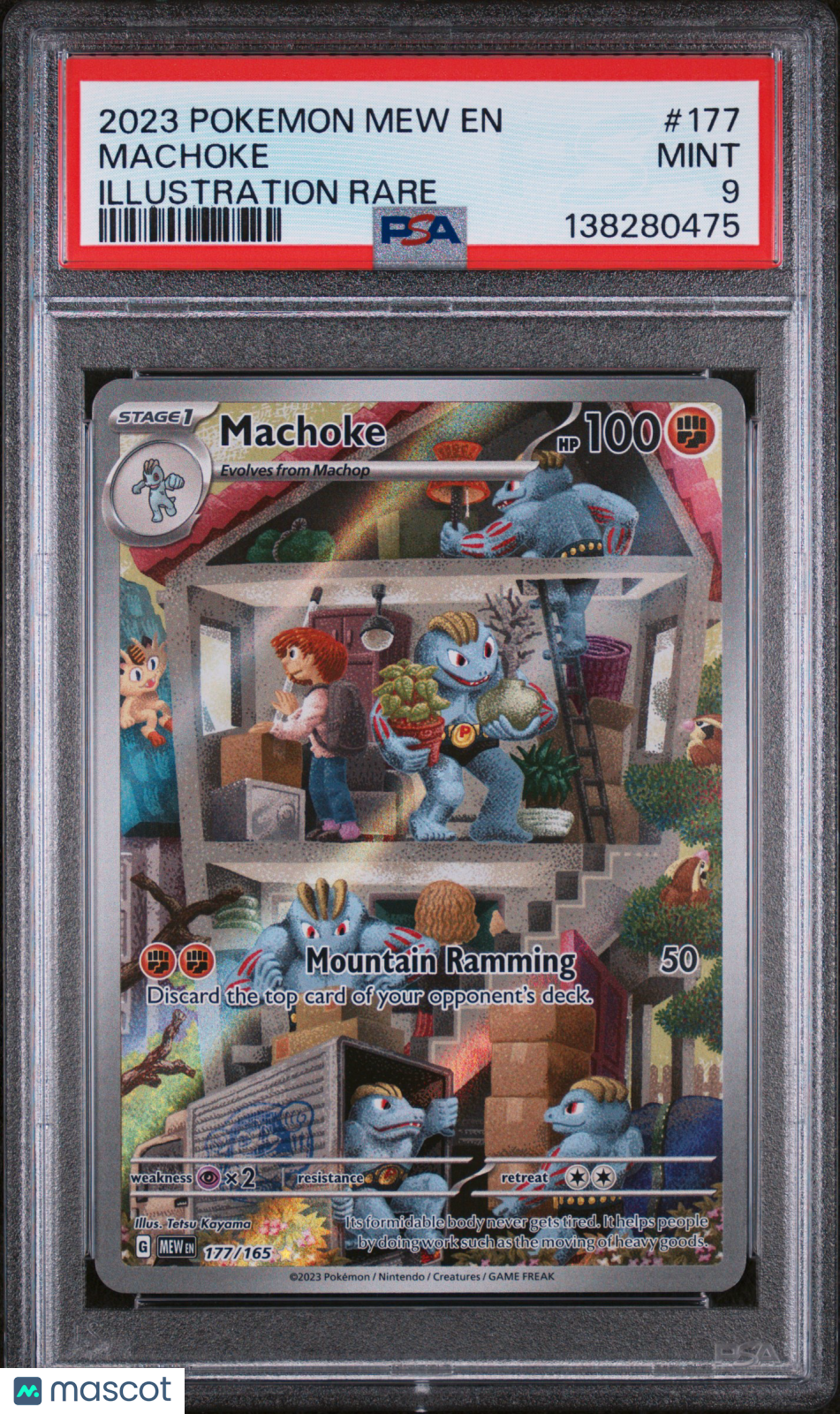 2023 Pokemon Mew EN-151 Machoke Illustration Rare PSA 9 #177