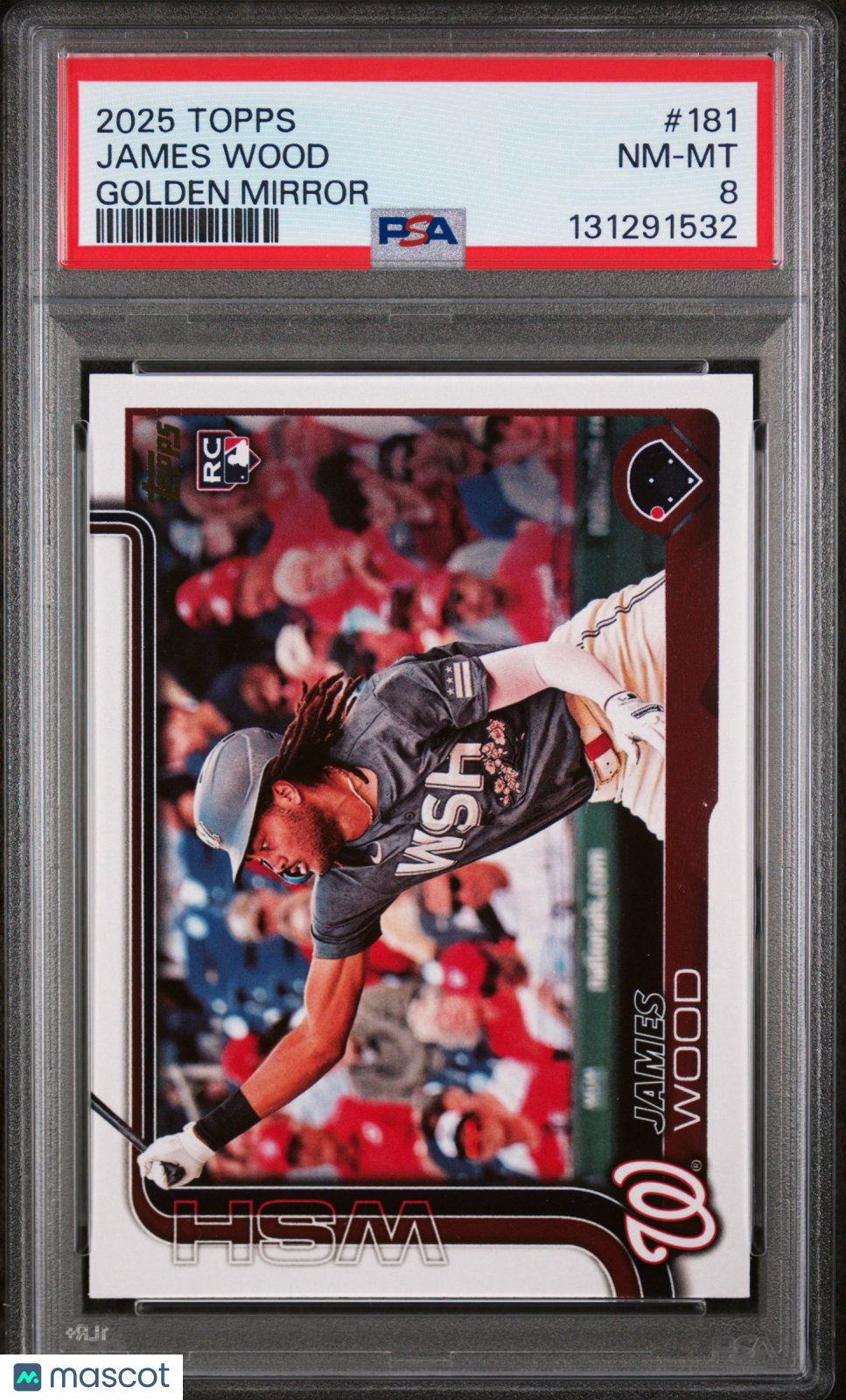2025 Topps James Wood #181 Golden Mirror PSA 8
