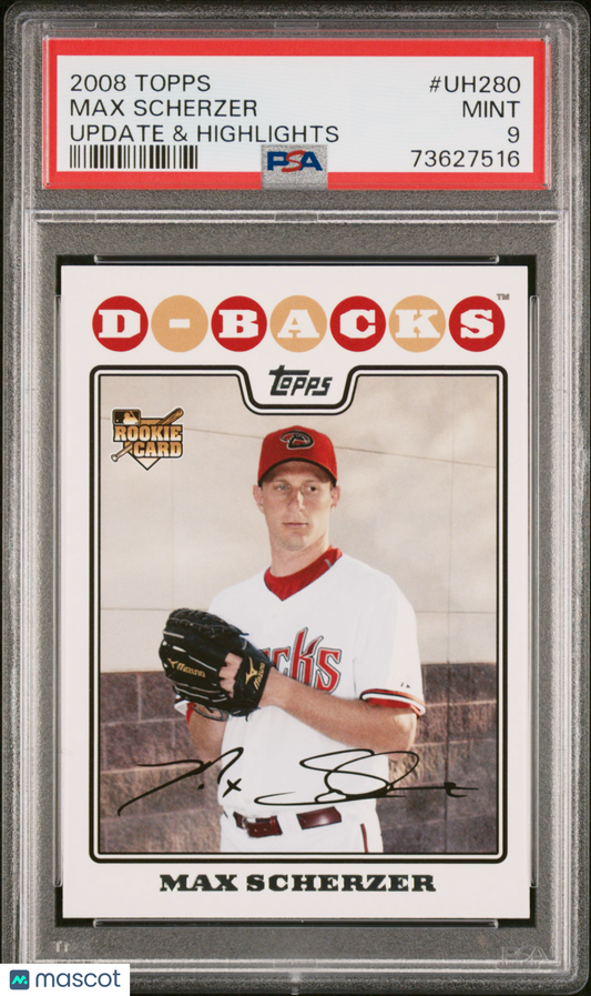 2008 Topps Update & Highlights Max Scherzer #UH280 PSA 9