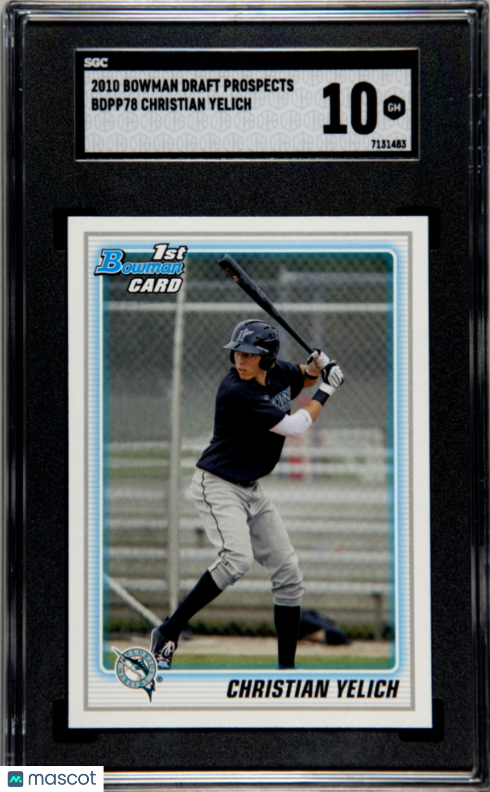 2010 Bowman Draft Picks & Prospects Christian Yelich #BDPP78 SGC 10