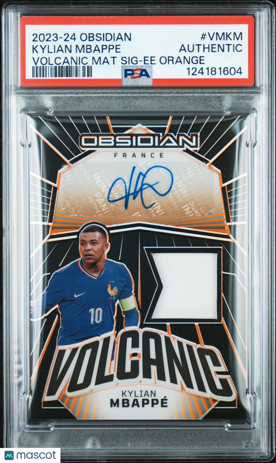 2023 Panini Obsidian Volcanic  Kylian Mbappe #VMKM  Orange /25 Authentic Auto