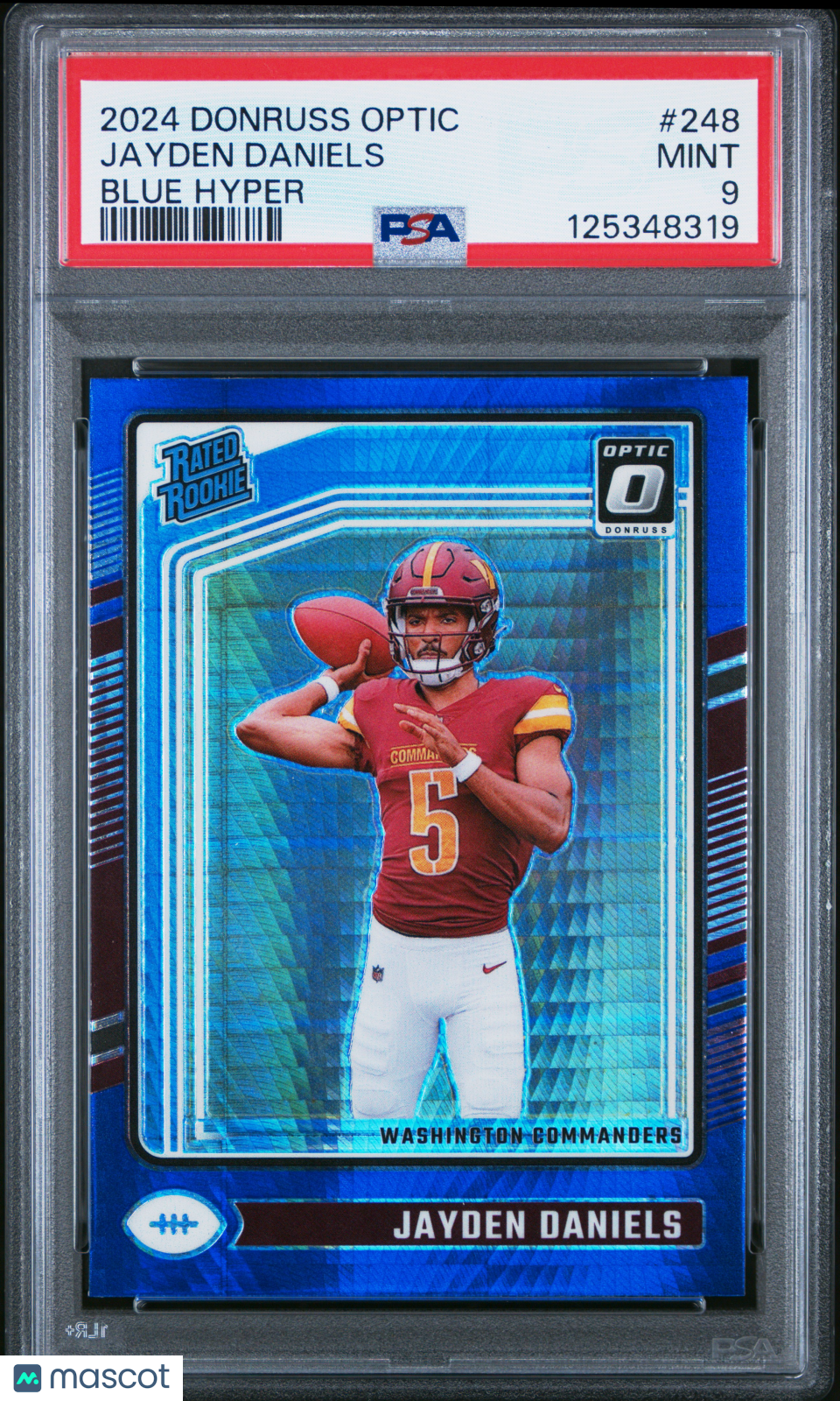 2024 Panini Donruss Optic Jayden Daniels #248 Blue Hyper PSA 9