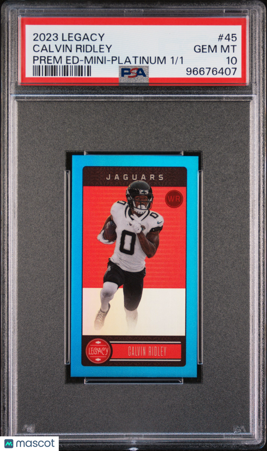 2023 Panini Legacy Calvin Ridley #45 Prem Ed Mini Platinum 1/1 PSA 10