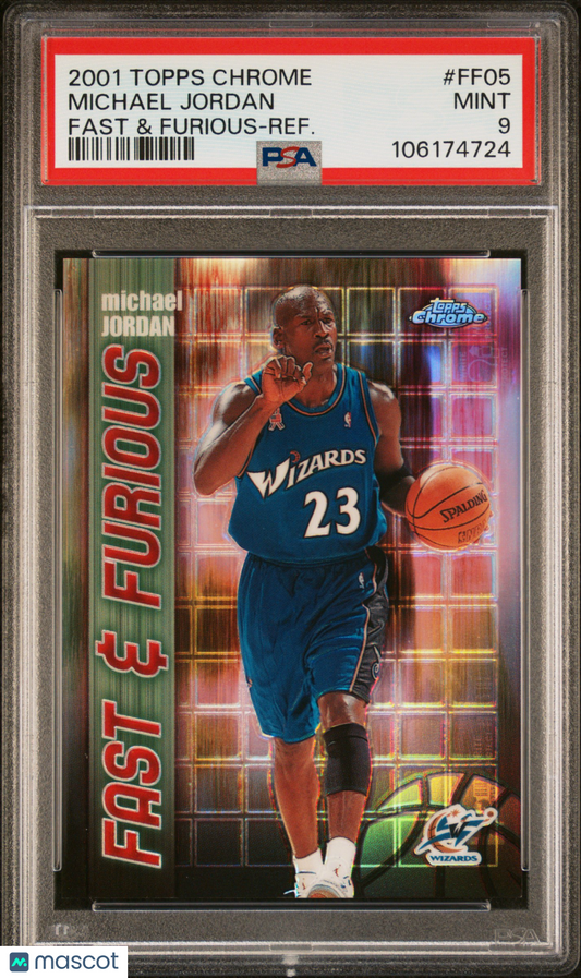 2001 Topps Chrome Fast & Furious Michael Jordan #FF05 Refractor PSA 9