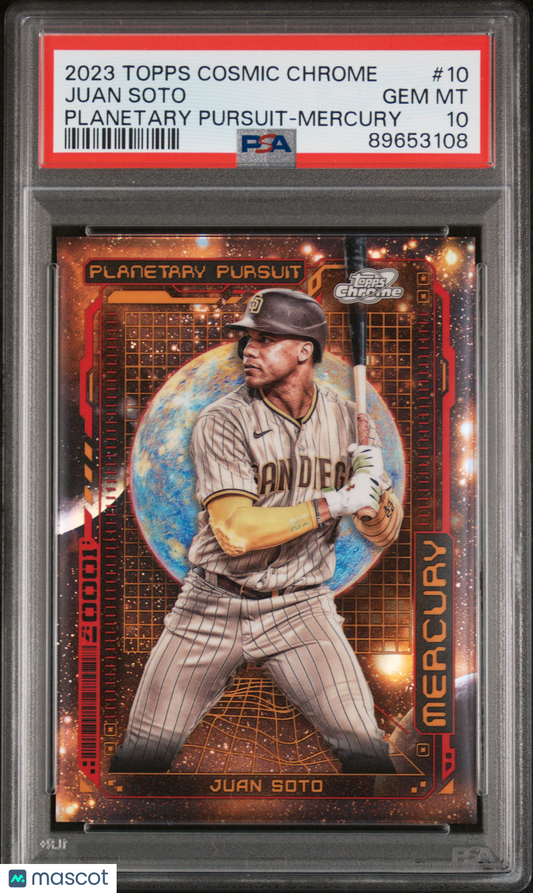 2023 Topps Cosmic Chrome Planetary Pursuit Juan Soto #10 Mercury PSA 10