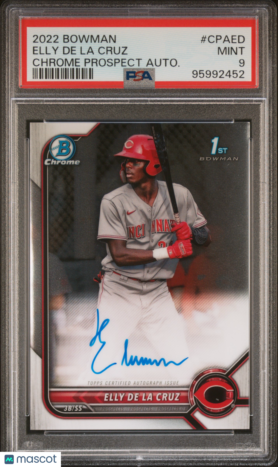 2022 Bowman Chrome Prospect Autographs Elly De La Cruz #CPAED Autograph PSA 9