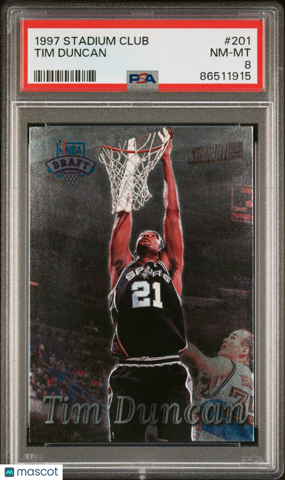 1997 Stadium Club Tim Duncan #201 PSA 8