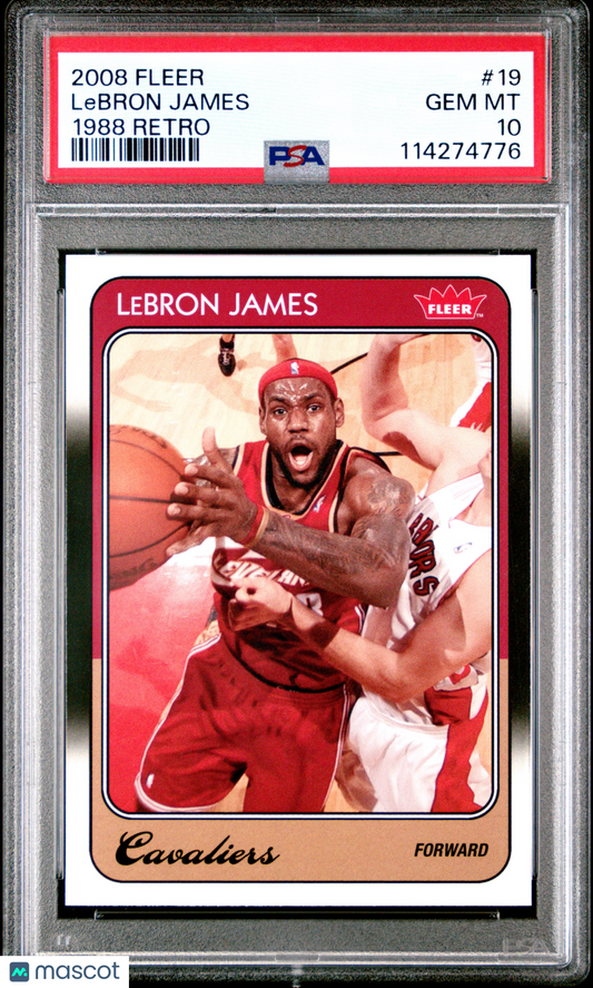 2008 Fleer 1988 Retro LeBron James #19 PSA 10