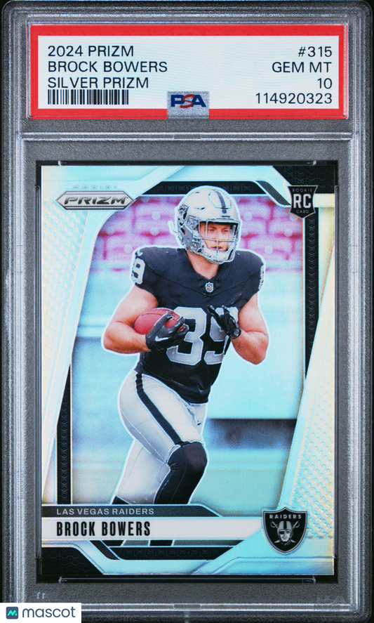 2024 Panini Prizm Brock Bowers #315 Silver PSA 10