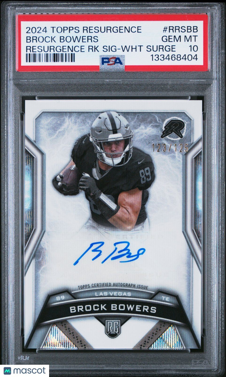 2024 Topps Resurgence  Rookie Signatures Brock Bowers #RRSBB /125 PSA 10