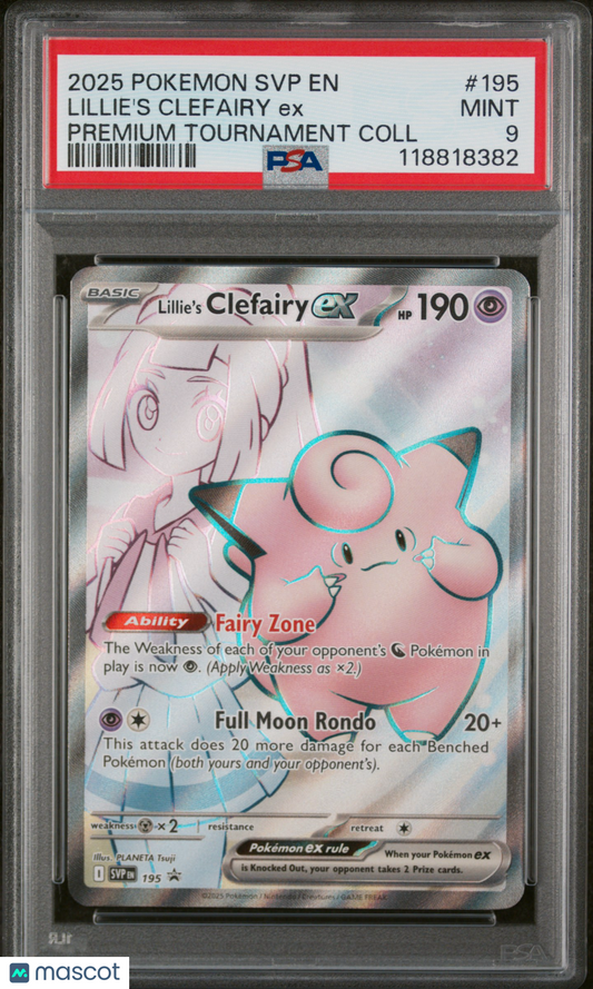 2025 Pokemon SVP EN-SV Black Star Promo Lillie's Clefairy EX #195 Coll PSA 9