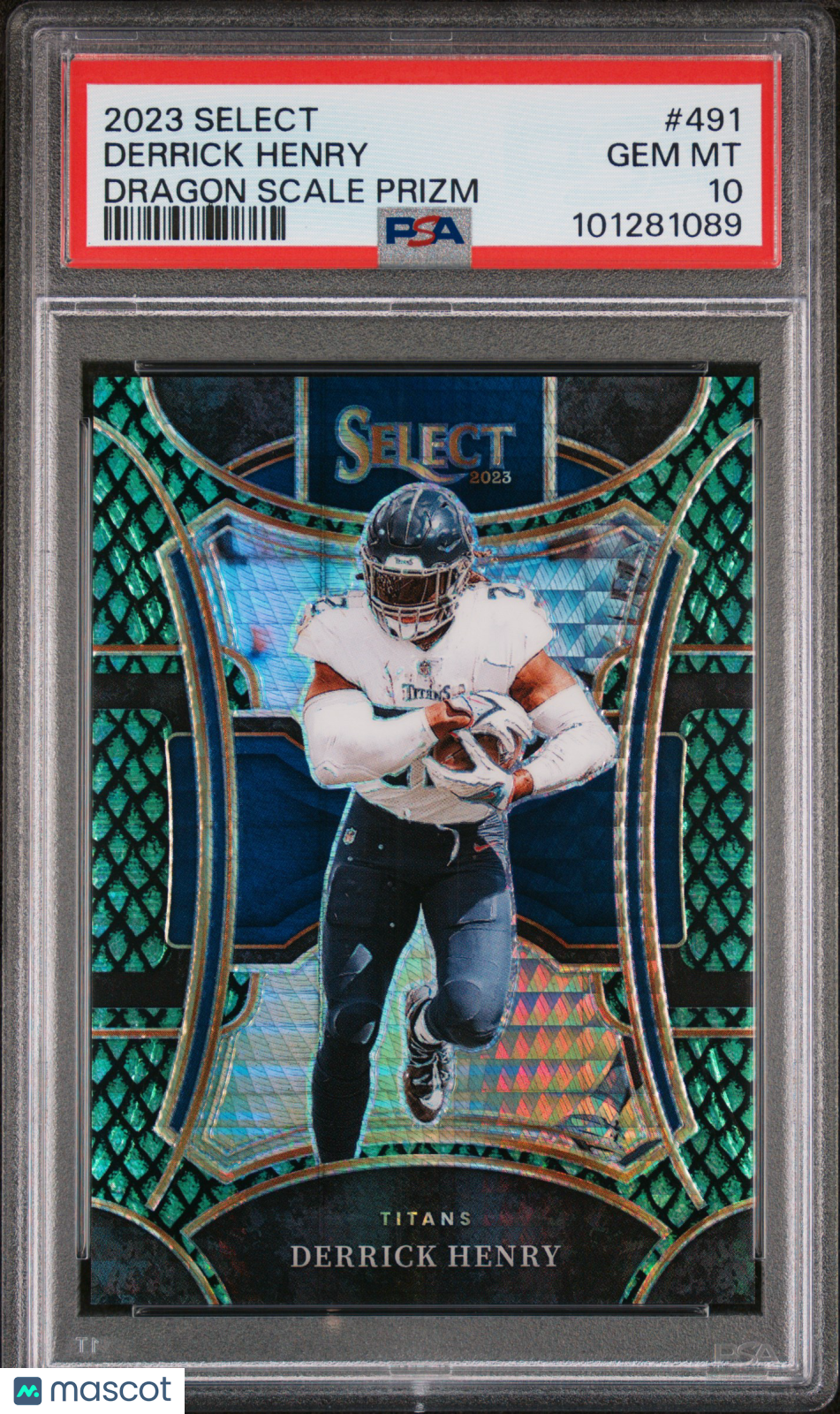 2023 Panini Select Derrick Henry #491 Dragon Scale Prizm PSA 10